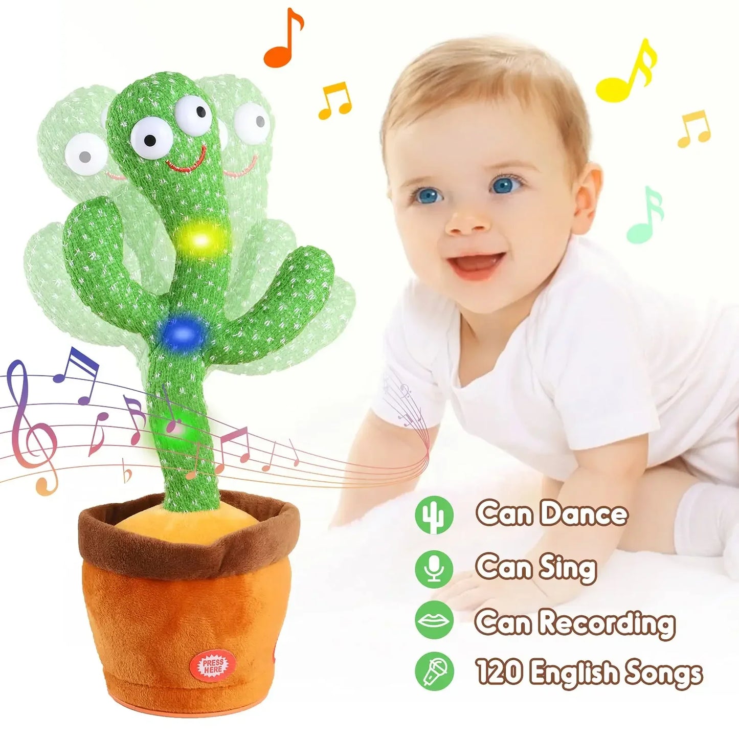 Cactus de peluche para niños que bailan, hablan y cantan, imitan, graban y repiten lo que dices, con 120 canciones bailando inteligentemente.