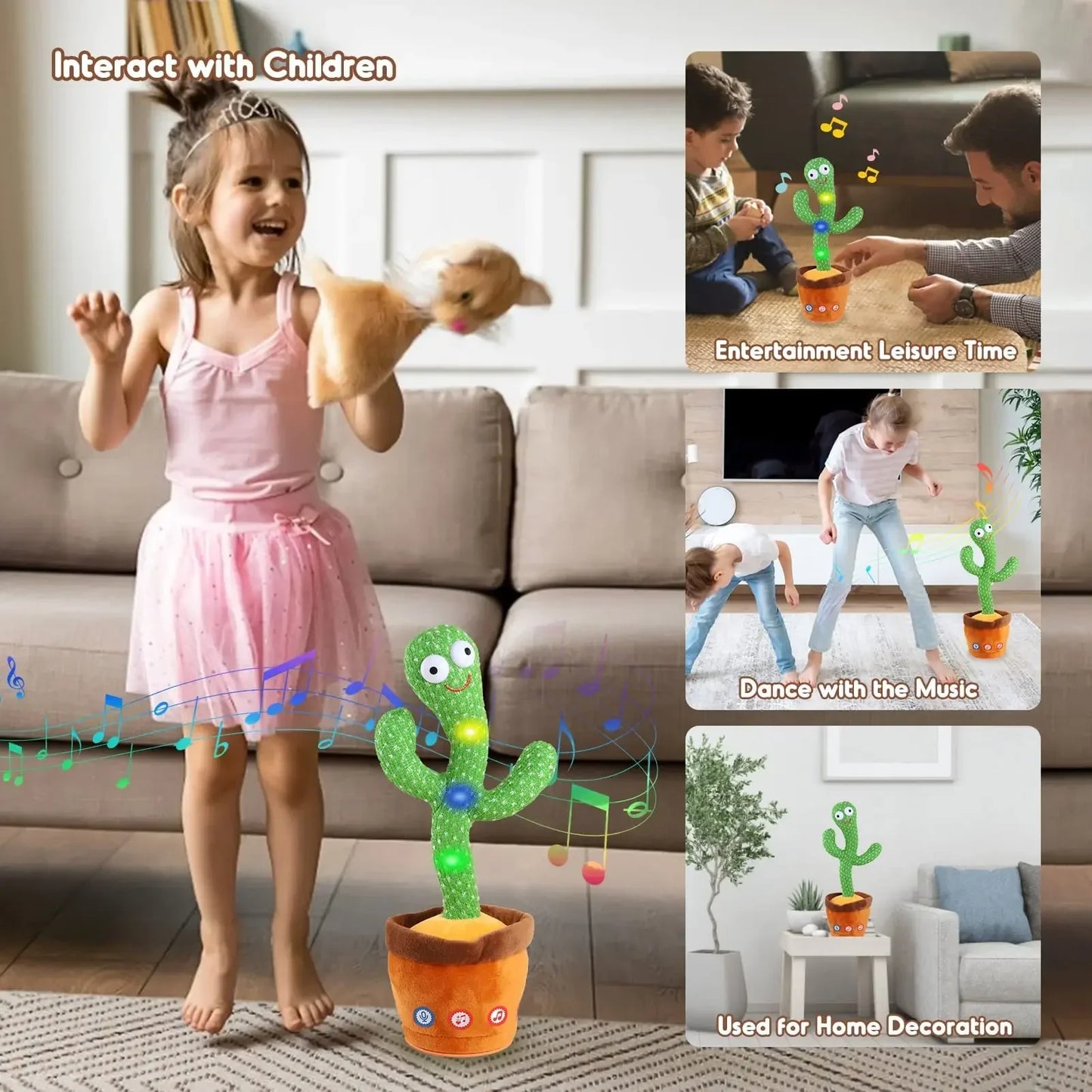 Cactus de peluche para niños que bailan, hablan y cantan, imitan, graban y repiten lo que dices, con 120 canciones bailando inteligentemente.