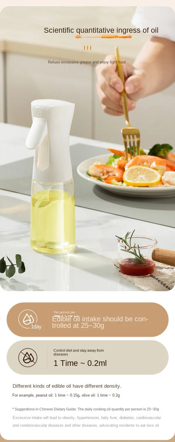 1 bote pulverizador de aceite de 200/300/500 ml para cocina, hogar, comestible, de oliva, atomizado, para freidora de aire.