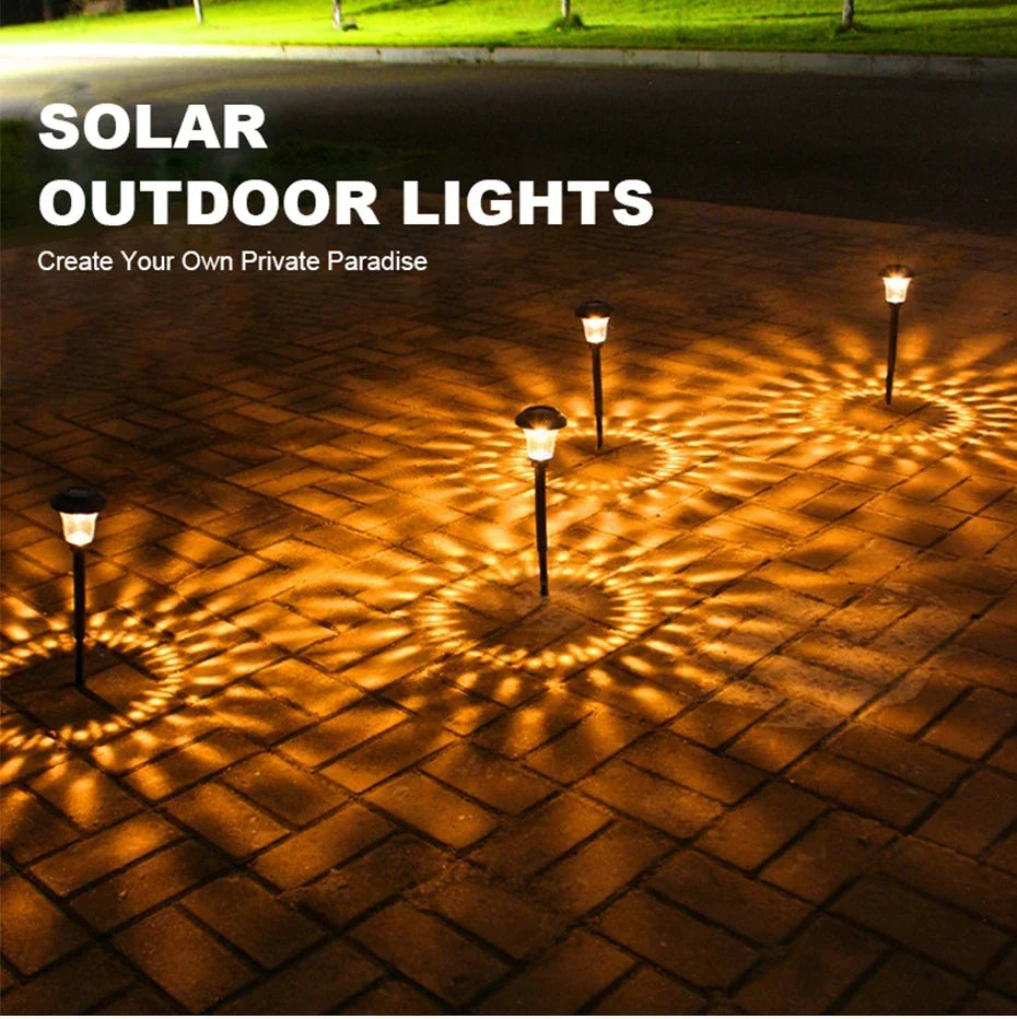 LED Solar Pathway Lights Outdoor IP65 Waterproof Garden Stake Glass Led Path Lights for Yard Patio Landscape Walkway Lighting