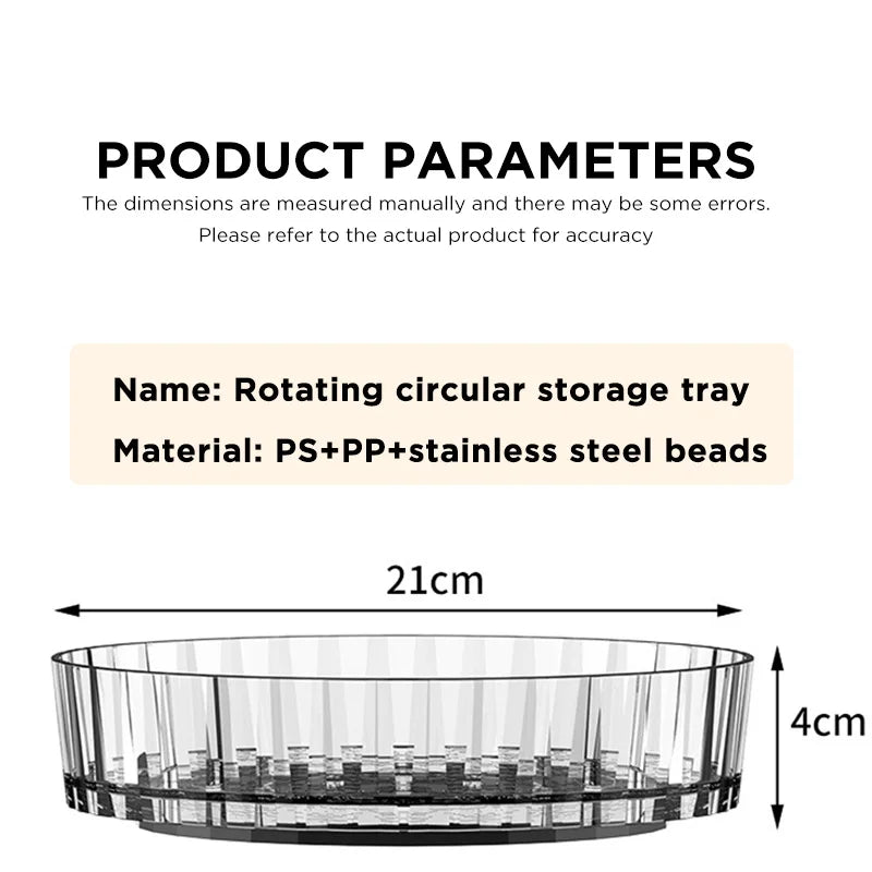 Estante de almacenamiento de plástico giratorio de 360°, organizador de baño, cocina, aperitivos, aceite, condimentos, botellas, bandeja para frutas.