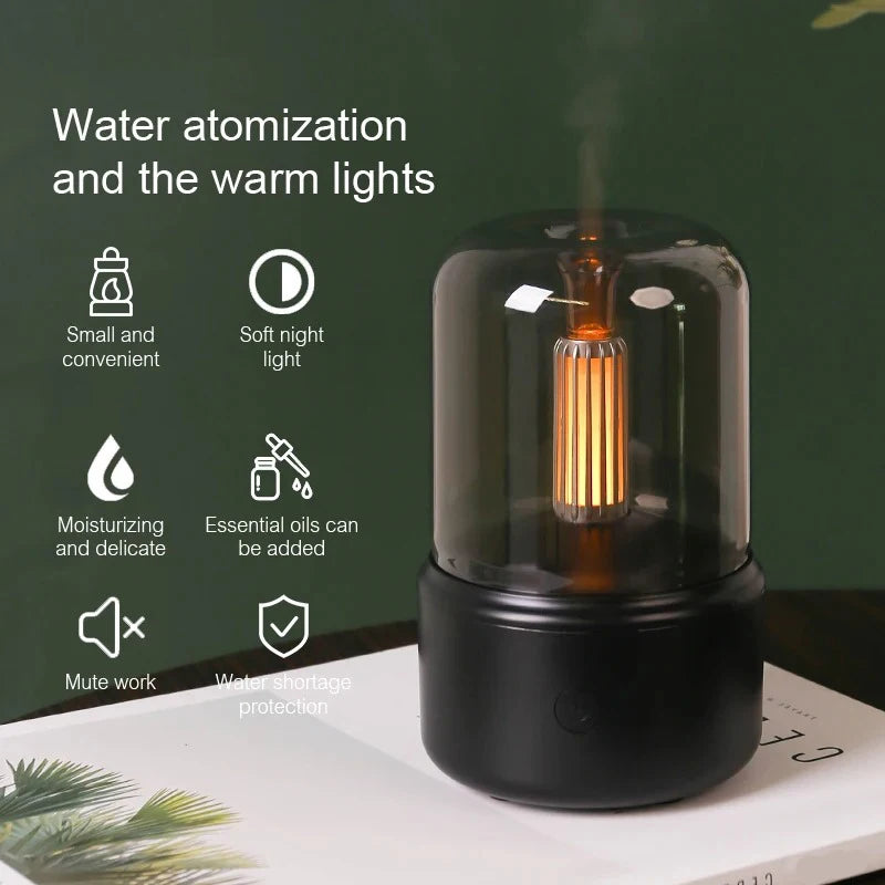 Minidifusor de aroma portátil, humidificador de aire USB, aceite esencial, luz nocturna, generador de niebla fría, pulverizador para regalo del hogar