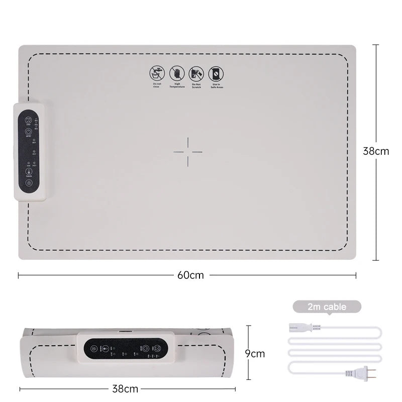 Tapete calentador para alimentos Bandeja calentadora eléctrica para bufés Fiestas y uso diario en el hogar Calentamiento rápido en 10 segundos Diseño portátil Programable