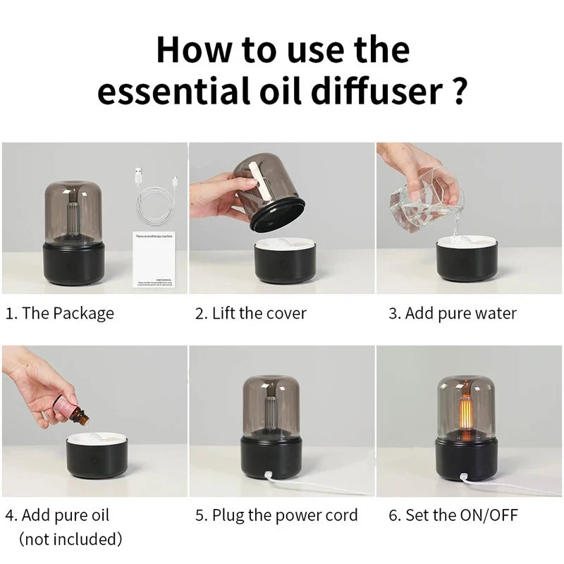 Minidifusor de aroma portátil, humidificador de aire USB, aceite esencial, luz nocturna, generador de niebla fría, pulverizador para regalo del hogar