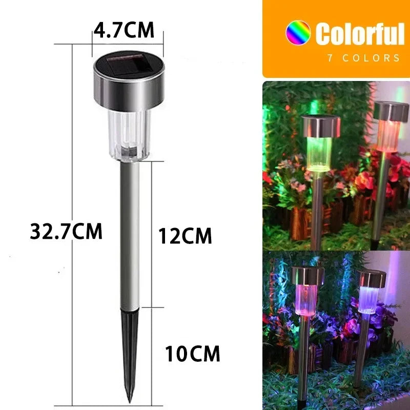 LED Solar Pathway Lights Outdoor IP65 Waterproof Garden Stake Glass Led Path Lights for Yard Patio Landscape Walkway Lighting