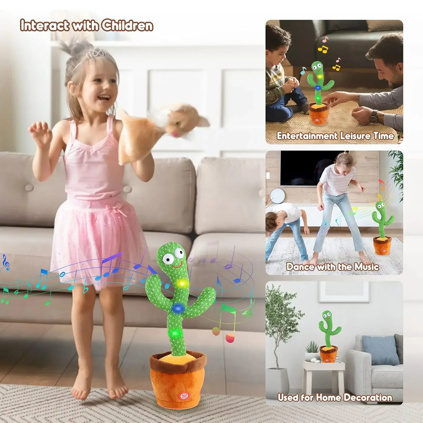 Cactus de peluche para niños que bailan, hablan y cantan, imitan, graban y repiten lo que dices, con 120 canciones bailando inteligentemente.