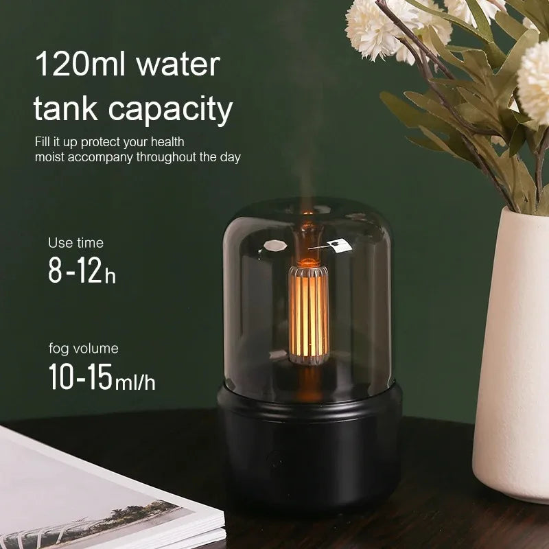 Minidifusor de aroma portátil, humidificador de aire USB, aceite esencial, luz nocturna, generador de niebla fría, pulverizador para regalo del hogar