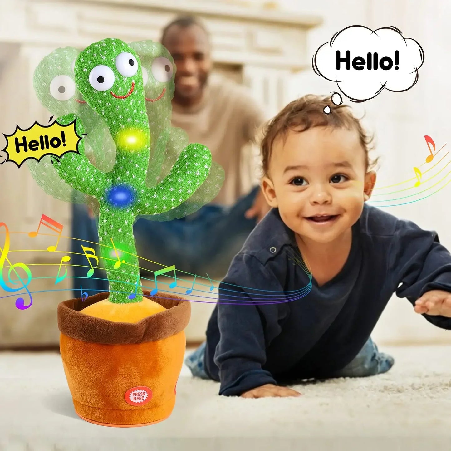 Cactus de peluche para niños que bailan, hablan y cantan, imitan, graban y repiten lo que dices, con 120 canciones bailando inteligentemente.