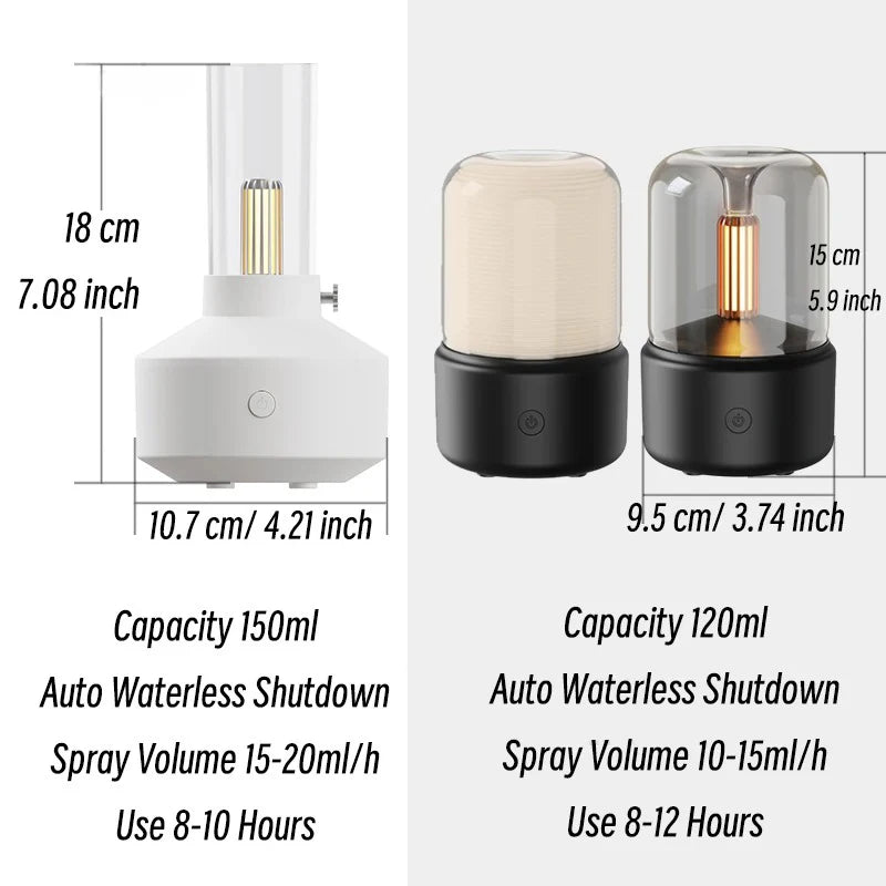 Minidifusor de aroma portátil, humidificador de aire USB, aceite esencial, luz nocturna, generador de niebla fría, pulverizador para regalo del hogar